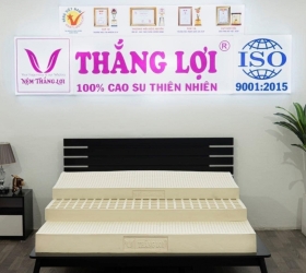 Nệm cao su thiên nhiên Thắng Lợi có những độ dày phổ biến nào?