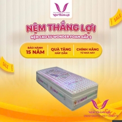 Nệm Cao Su Wonder Foam Gấp 3 Hàng Chính Hãng Công Ty Bảo Hành 15 Năm Về Sụt Lún