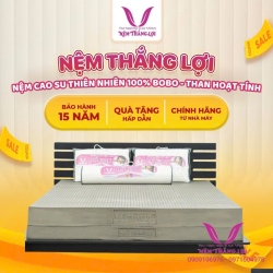 (15p) Nệm Cao Su Thiên Nhiên Hoạt Tính 100% Thắng Lợi - Bảo Hành 15 Năm Về Sụt Lún