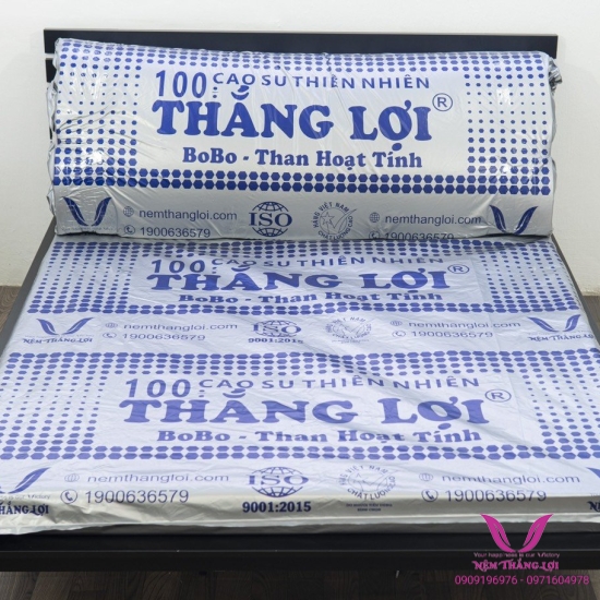 Nệm 100% Cao Su Thiên Nhiên Thắng Lợi Bo Bo-Than Hoạt Tính 5P