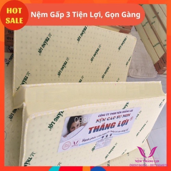 Nệm Cao Su Non Thắng Lợi Gấp 3 Tiện Lợi - Hàng Chính Hãng- Bảo Hành 15 Năm Về Sụt Lún
