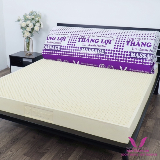 15cm- Nệm 100% Cao Su Thiên Nhiên Thắng Lợi Titi Massage Double Function- 15cm